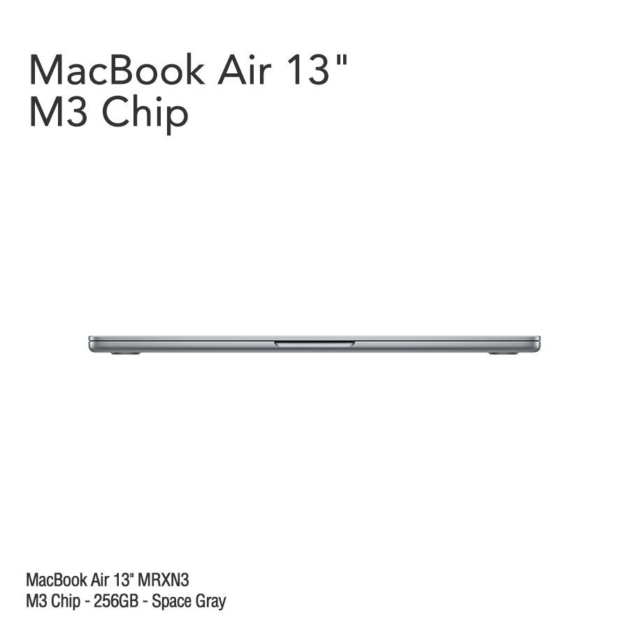 MacBook Air 13.6" [MRXN3] M3 Chip - 8GB UM - 256 GB - Space Gray