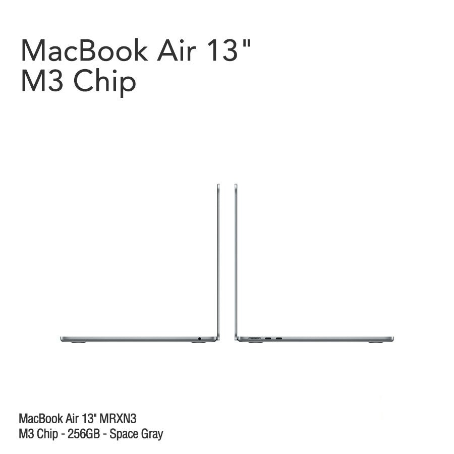 MacBook Air 13.6" [MRXN3] M3 Chip - 8GB UM - 256 GB - Space Gray
