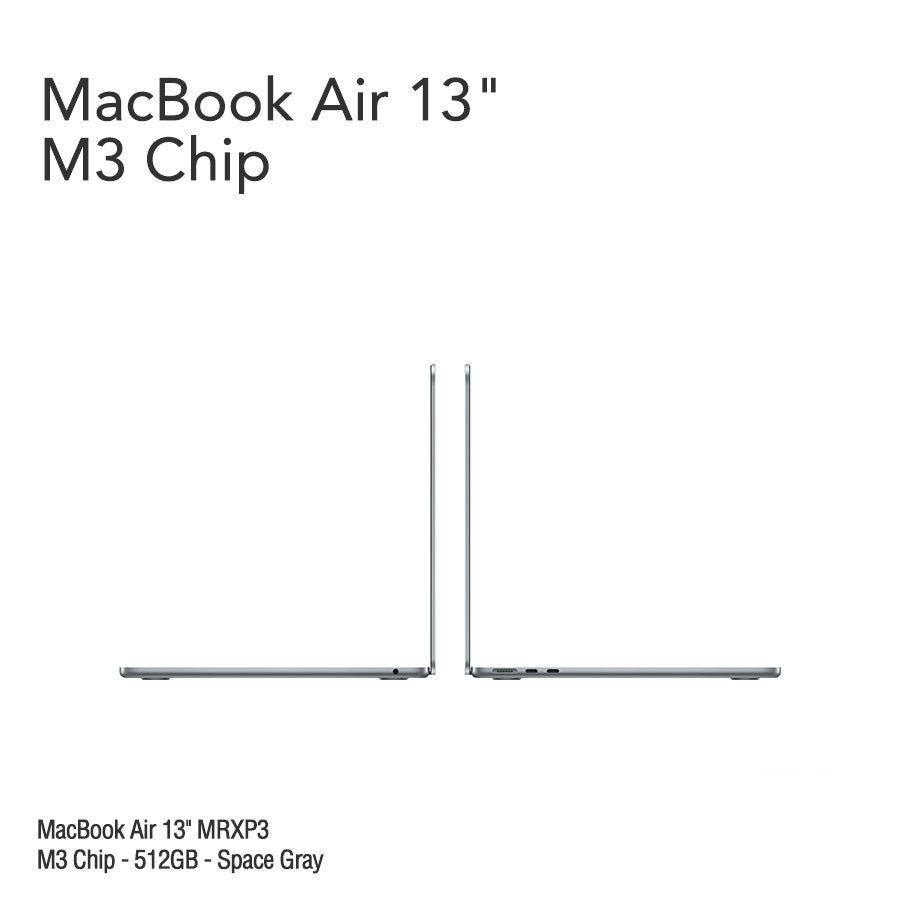 MacBook Air 13.6" [MRXP3] M3 Chip - 8GB UM - 512 GB - Space Gray