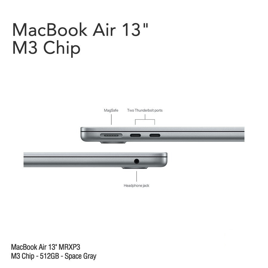 MacBook Air 13.6" [MRXP3] M3 Chip - 8GB UM - 512 GB - Space Gray